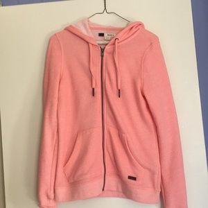 Roxy peach pink full zip hoodie
